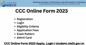 CCC Online Form 2023 Apply, Login | student.nielit.gov.in