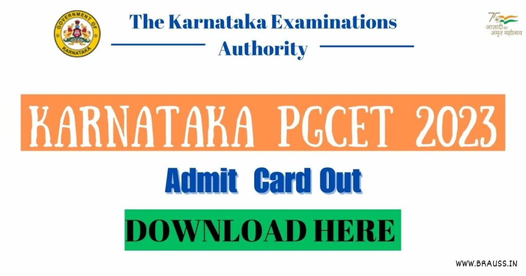 Karnataka PGCET 2023 admit card out 