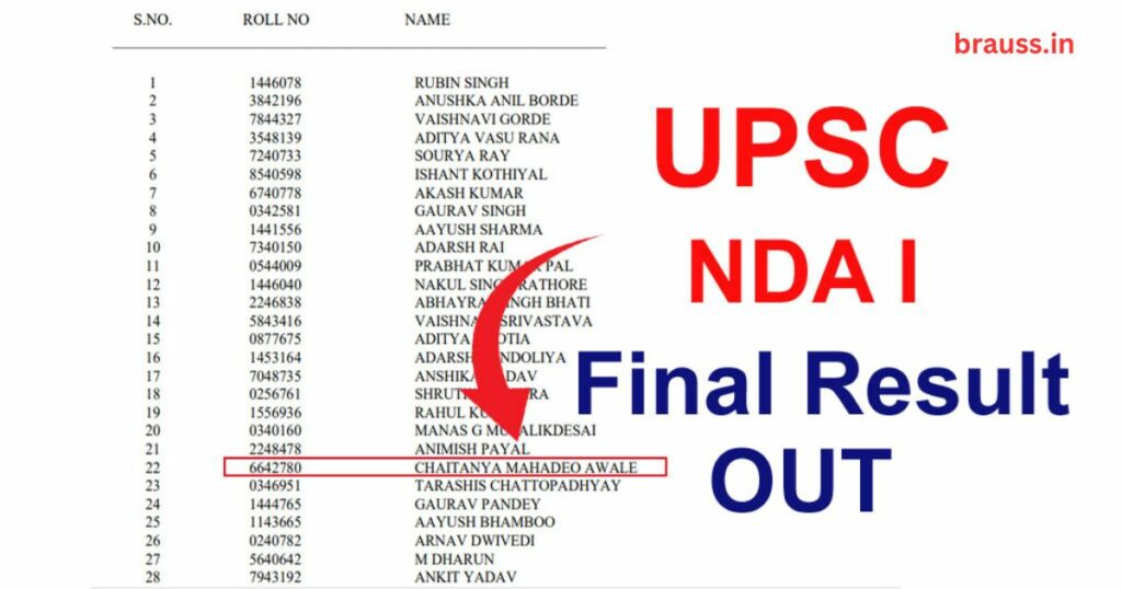 UPSC NDA Final result